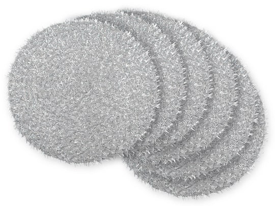DII® Silver Round Polypropylene Woven Tinsel Placemat (Set of 6) in Silver Tinsel | 15" | Michaels®